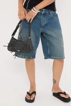 Veil Ruched Tie Bag Washed Black