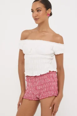 Verona Off Shoulder Ruched Top White