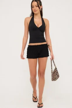 Verona Ruched Mini Short Black