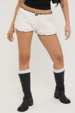 Verona Ruched Mini Short White
