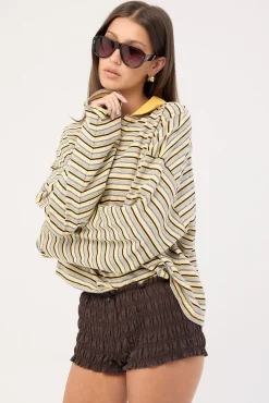 Verona Ruched Mini Shorts Chocolate