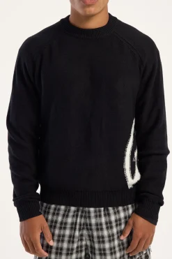Verso Boxy Knitted Crew Black Black