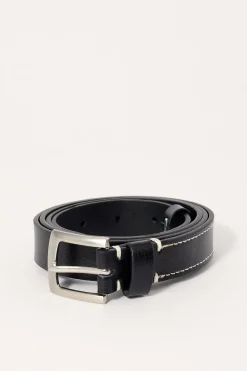 Vex Slim Leather Belt Black