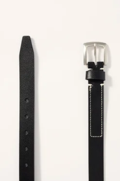 Vex Slim Leather Belt Black