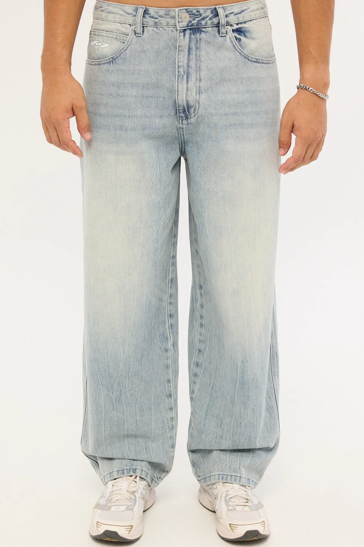 Vice Titan Baggy Jean Blasted Washed Blue Denim