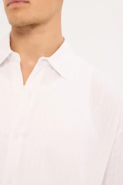 Vincent Boxy Long Sleeve Resort Shirt Off White