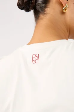 Vino Cap Sleeve Tee White Print