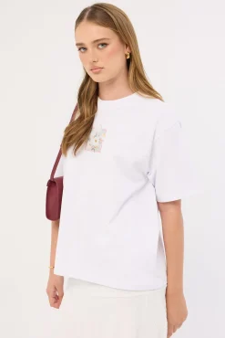 Vintage Bloom Oversized Tee White