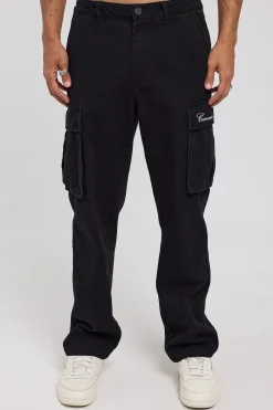 Vinyl Cargo Pant Washed Black