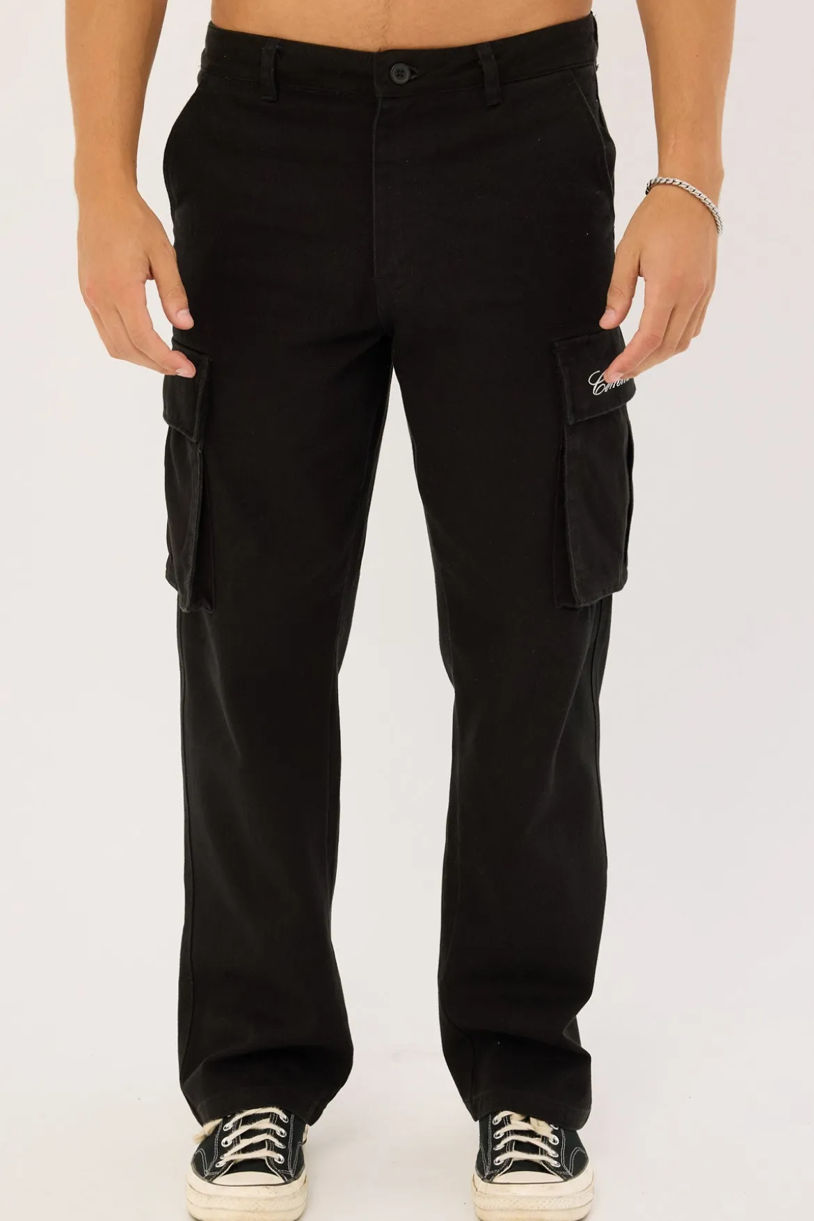 Vinyl Organic Cargo Pant Washed Black