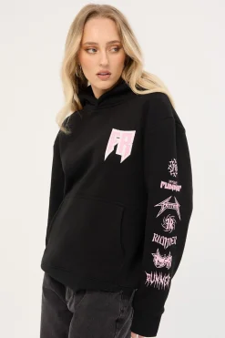 Viper Sleeve Womens Hoodie Black