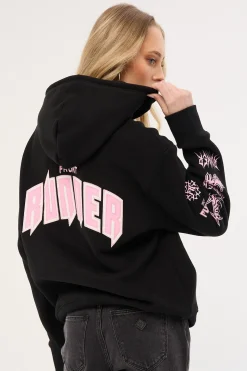 Viper Sleeve Womens Hoodie Black