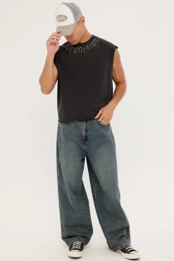 Voidcore Cropped Muscle Tank Night Black