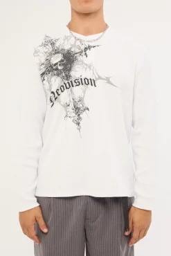 Voidcore Henley Long Sleeve Tee White