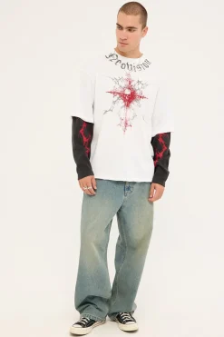 Voidcore Layered Long Sleeve Tee White/Black