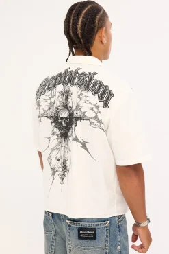 Voidcore Oversize Cropped Shirt White
