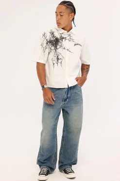 Voidcore Oversize Cropped Shirt White