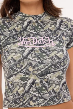 Von Dutch Camo Baby Tee Green VD Camo