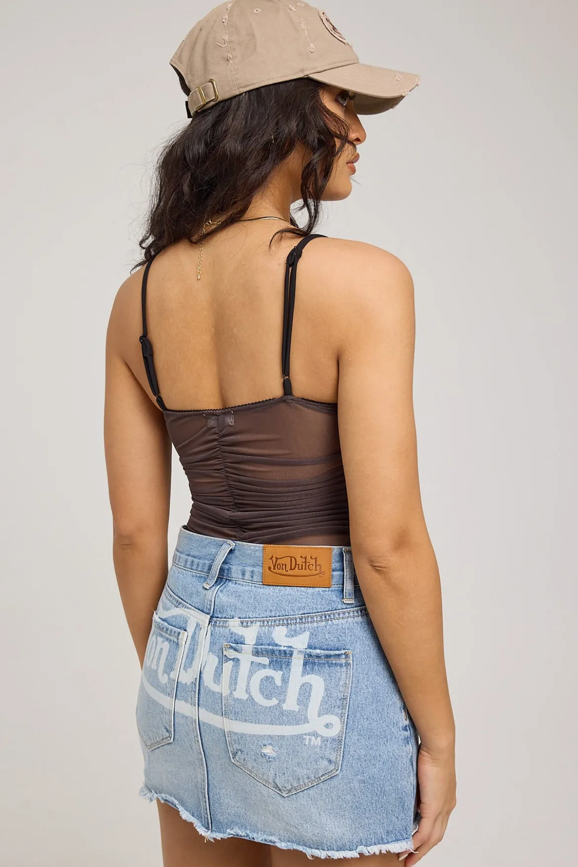 Von Dutch Denim Mini Skirt Light Blue