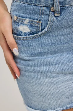 Von Dutch Denim Mini Skirt Light Blue