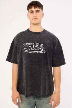 Von Dutch Distressed Men's Tee Washed Black