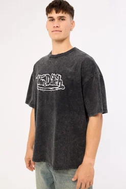Von Dutch Distressed Men's Tee Washed Black