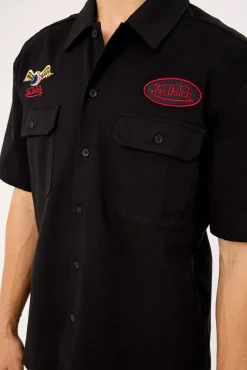 Von Dutch Mix Men's Collared Shirt Black