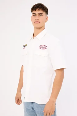 Von Dutch Mix Men's Collared Shirt White
