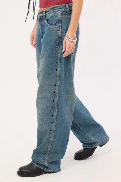 Vortex Big Baggy Jean Dirty Mid Blue