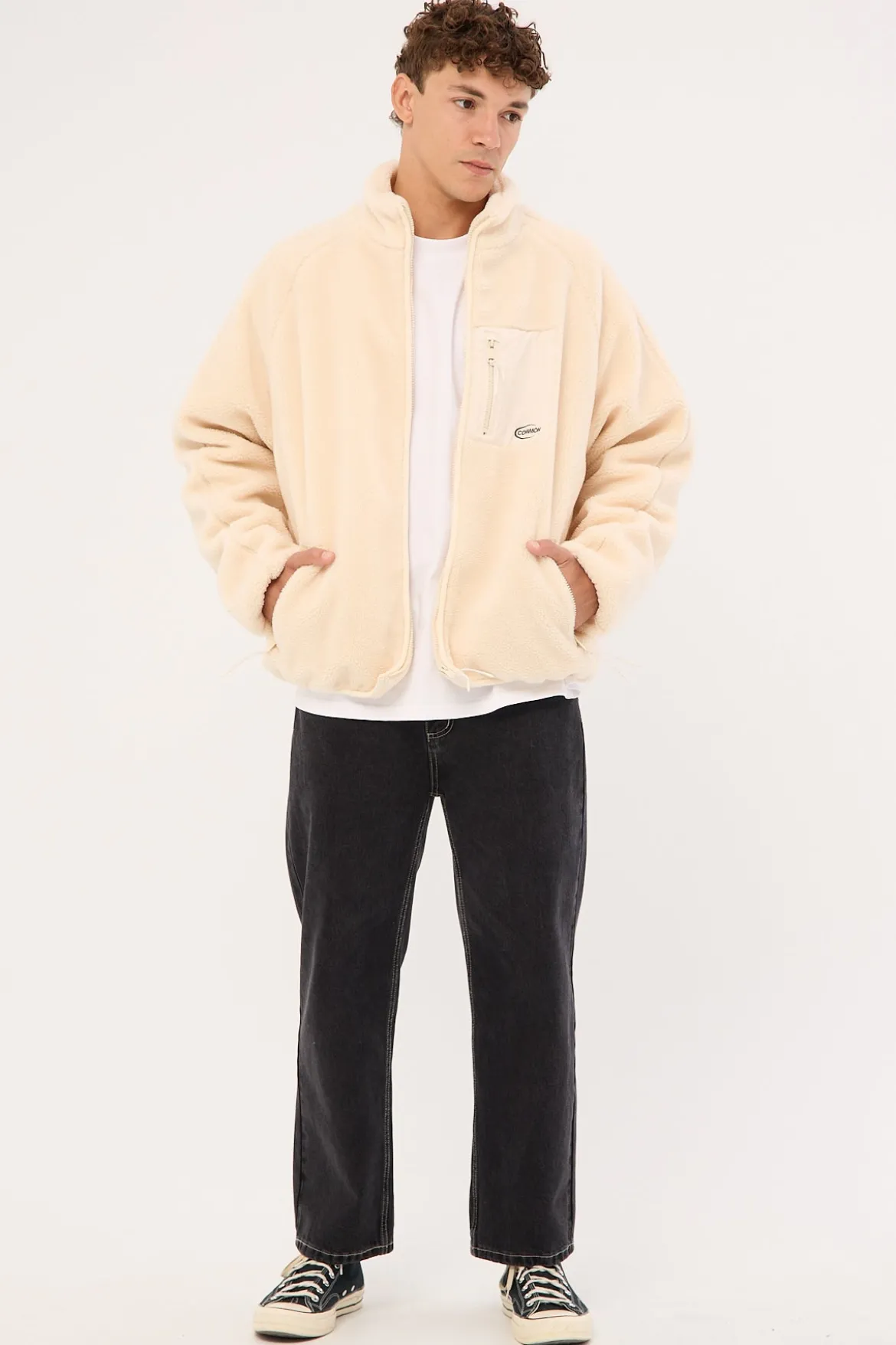 Voyager Zip Thru Sherpa Jacket ECRU