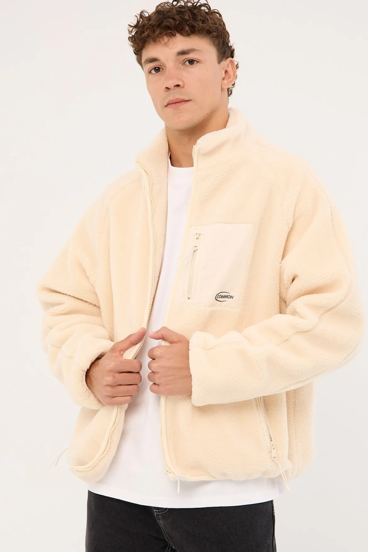 Voyager Zip Thru Sherpa Jacket ECRU