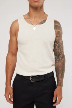 Waffle Singlet Oat Marle