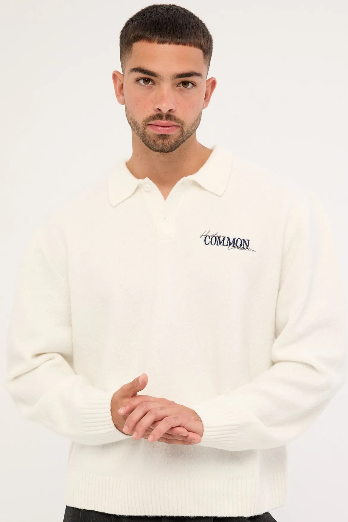 Wallace Knit Polo Off White