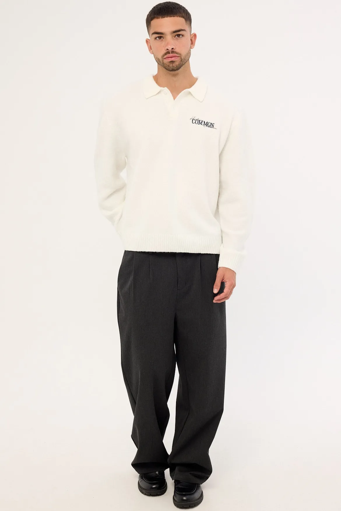 Wallace Knit Polo Off White