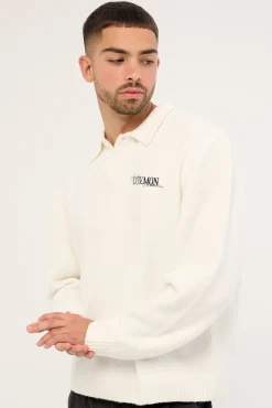 Wallace Knit Polo Off White