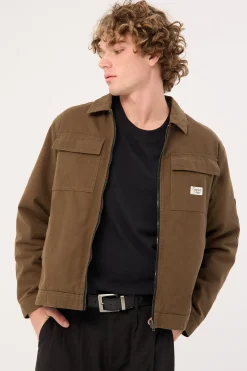 Walter Zip Thru Work Jacket Olive Green