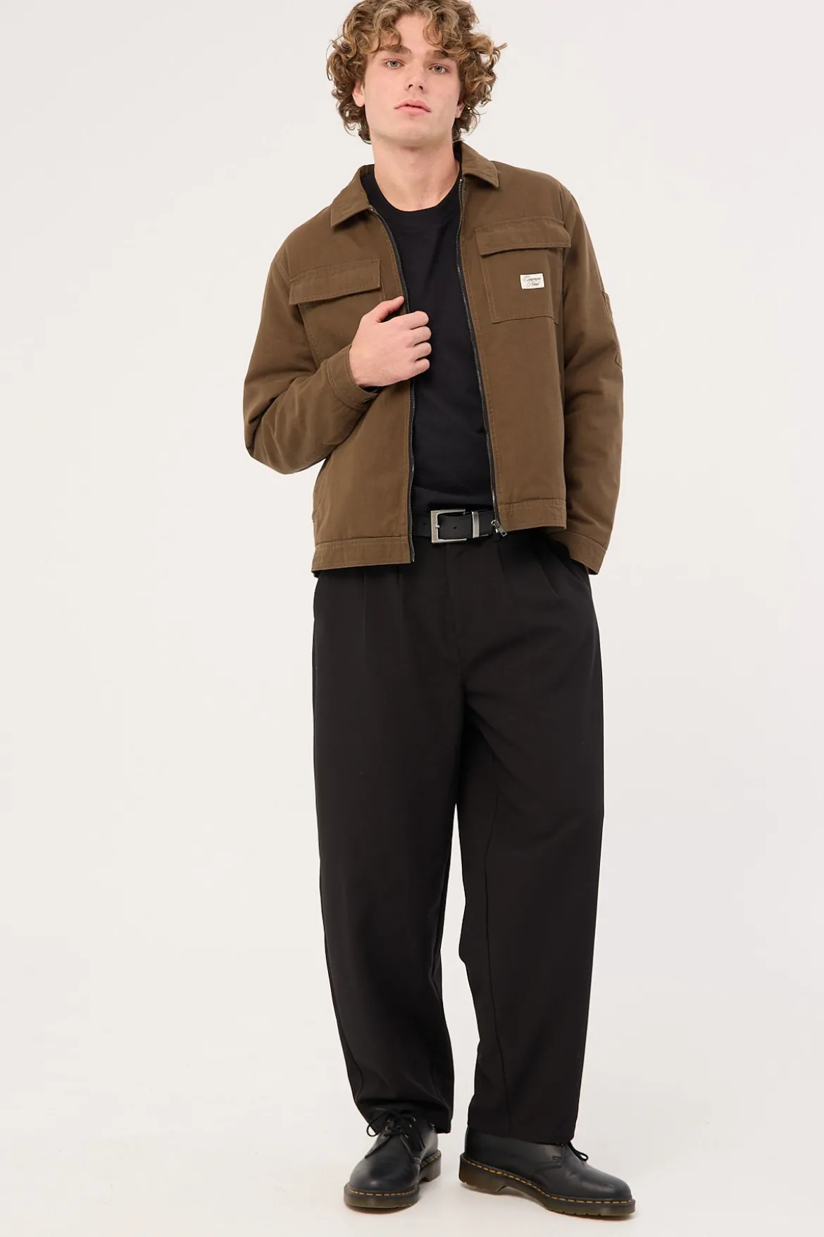 Walter Zip Thru Work Jacket Olive Green