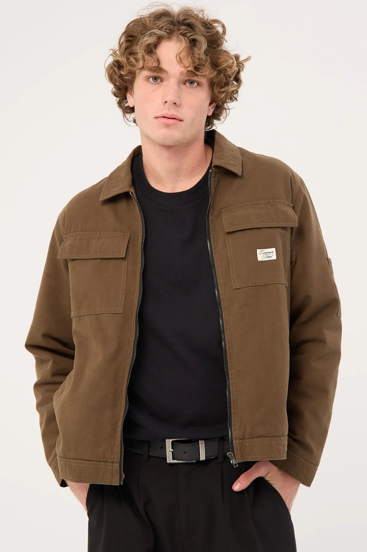 Walter Zip Thru Work Jacket Olive Green