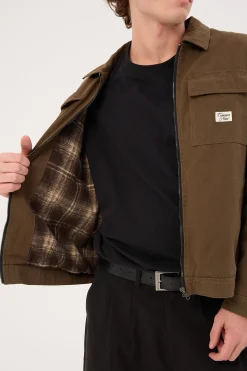 Walter Zip Thru Work Jacket Olive Green