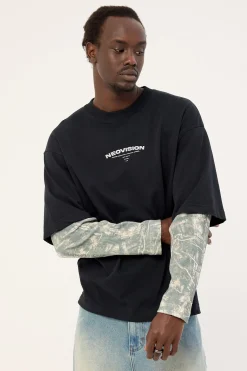 Warfare Layered Long Sleeve Tee Black/Camo