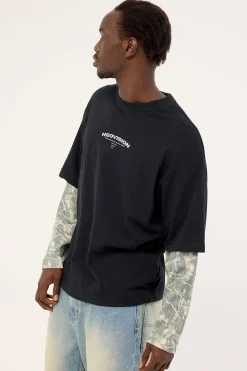 Warfare Layered Long Sleeve Tee Black/Camo
