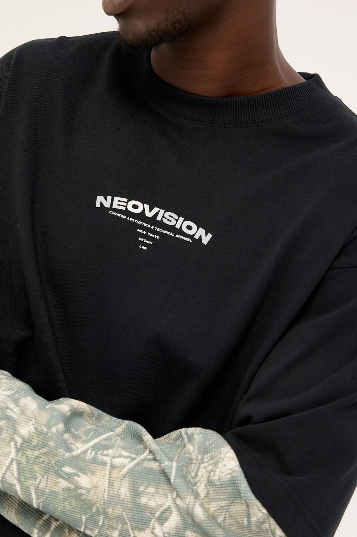 Warfare Layered Long Sleeve Tee Black/Camo