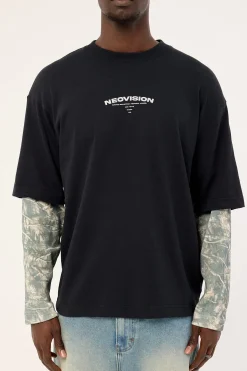 Warfare Layered Long Sleeve Tee Black/Camo