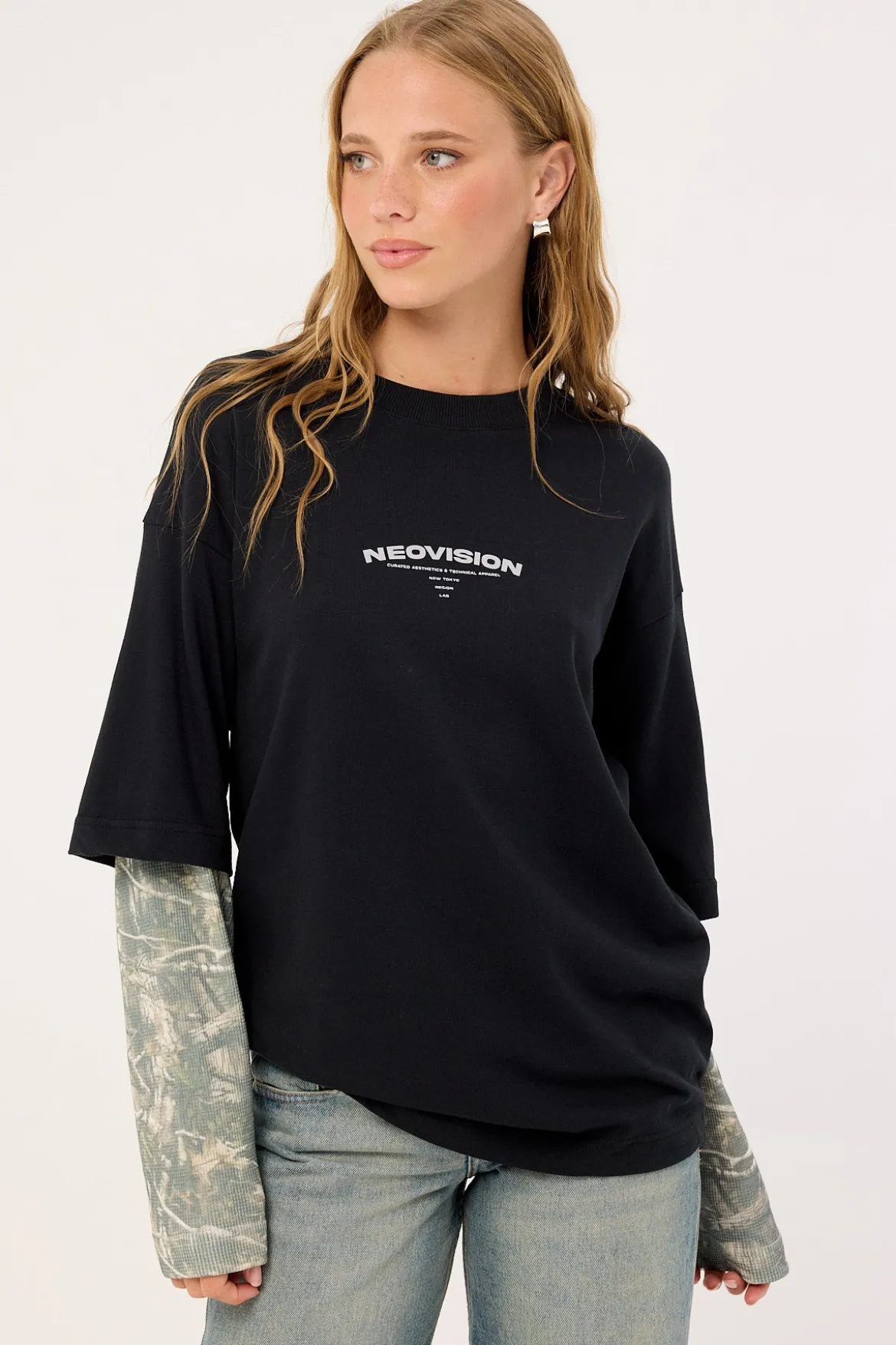 Warfare Layered Long Sleeve Tee Black/Camo