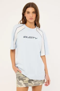 Wavers Tides Tee Retro Blue & White