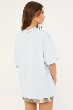 Wavers Tides Tee Retro Blue & White