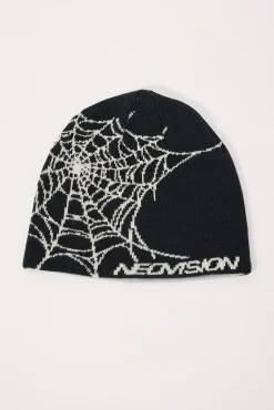 Web Reversible Skull Cap Beanie Black/Grey