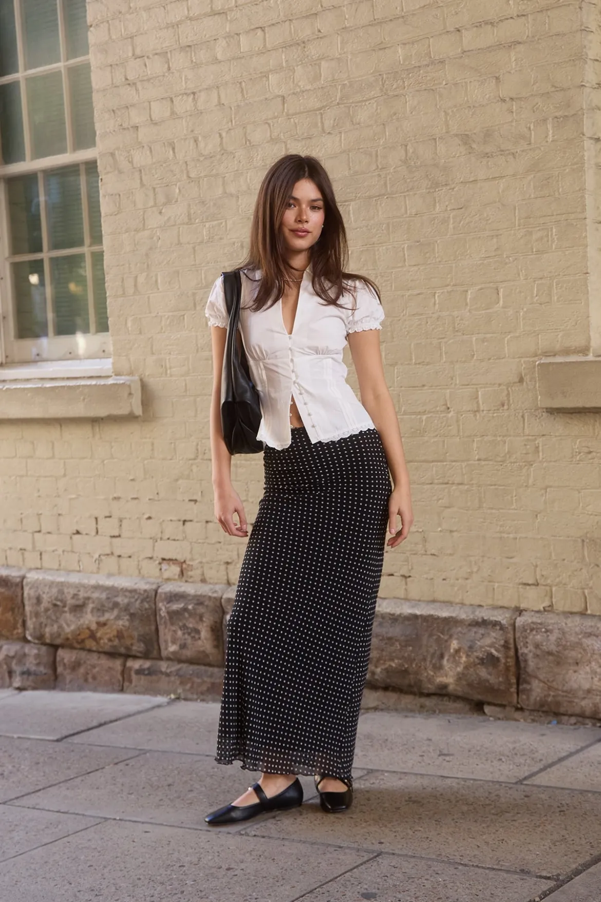 Whimsy Polka Dot Maxi Skirt Polka Dot
