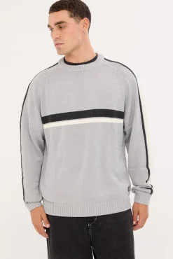 White Lines 2.0 Knitted Crew Silver Grey