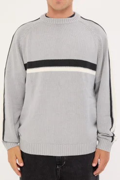 White Lines 2.0 Knitted Crew Silver Grey